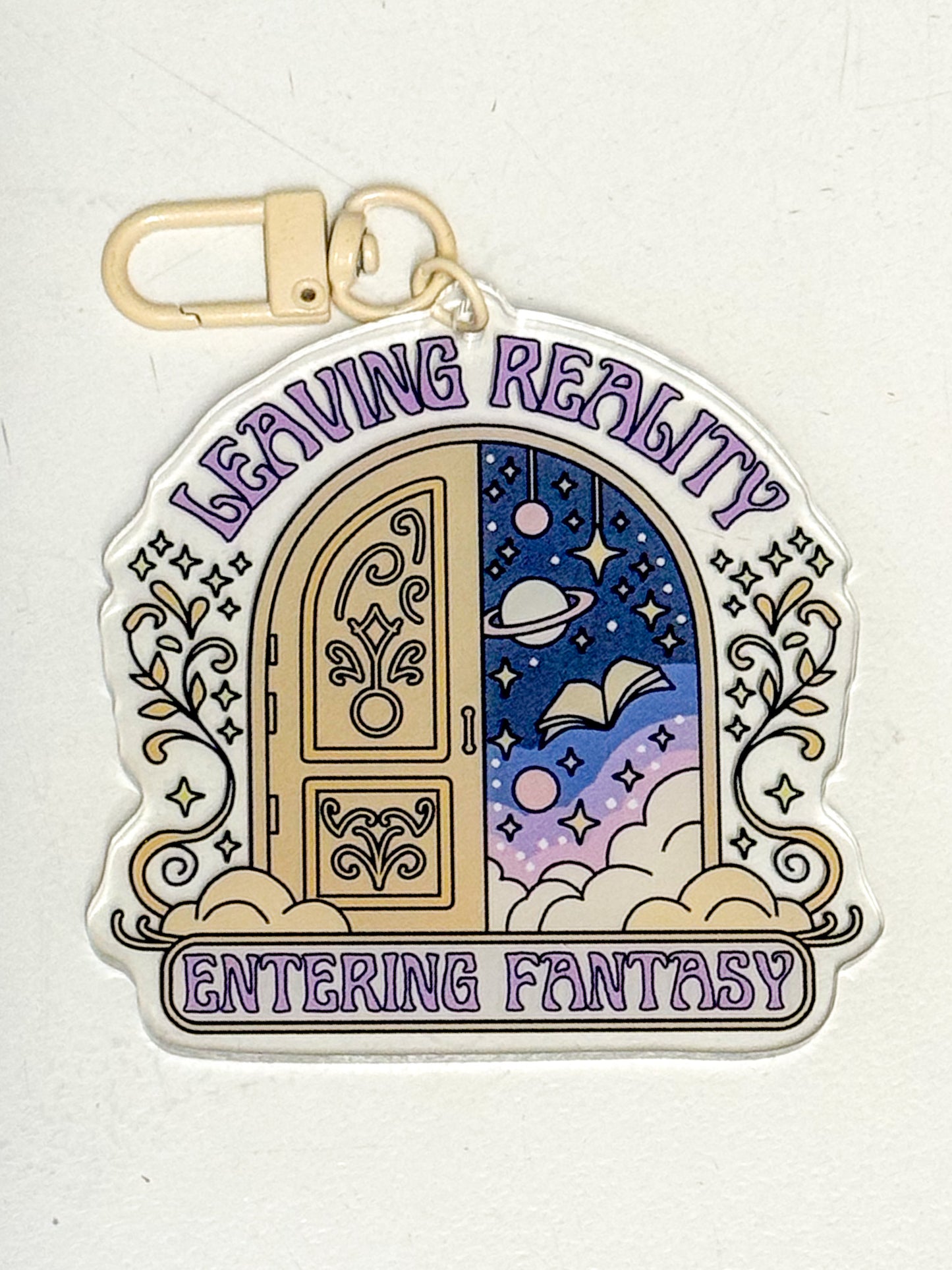 Leaving Reality Entering Fantasy Keychain