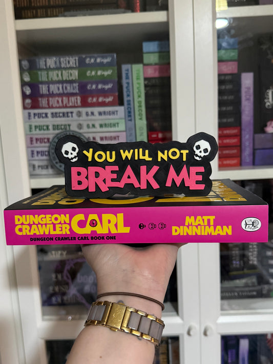 DCC You will not break me shelf sign