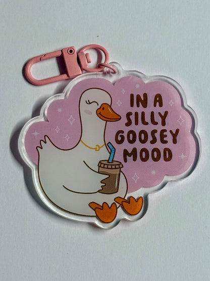 In A Silly Goose Mood Keychain