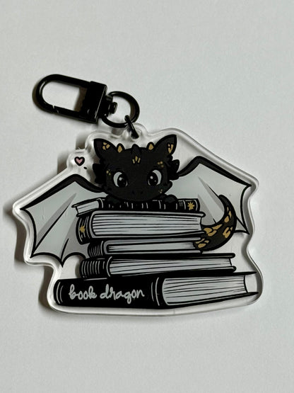 Book Dragon Keychain