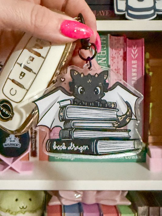 Book Dragon Keychain