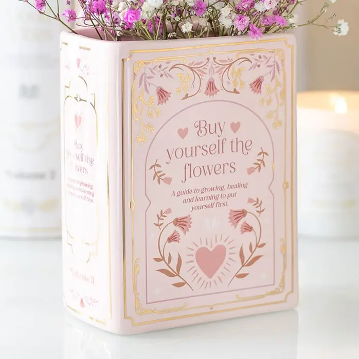 Pink Bookish Flower Vase