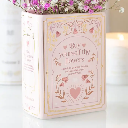 Pink Bookish Flower Vase