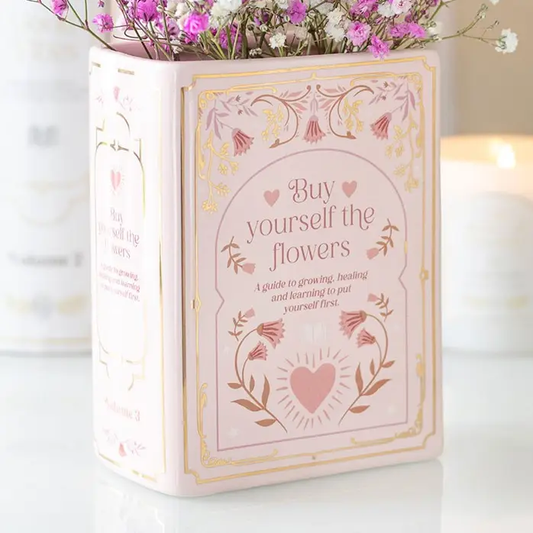Pink Bookish Flower Vase