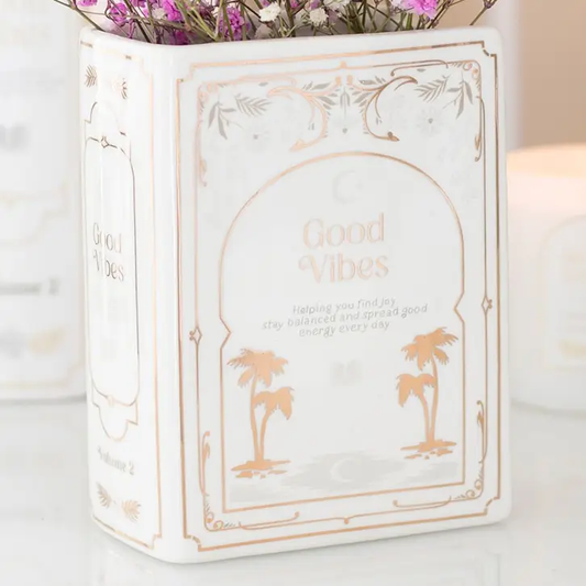 White Bookish Flower Vase