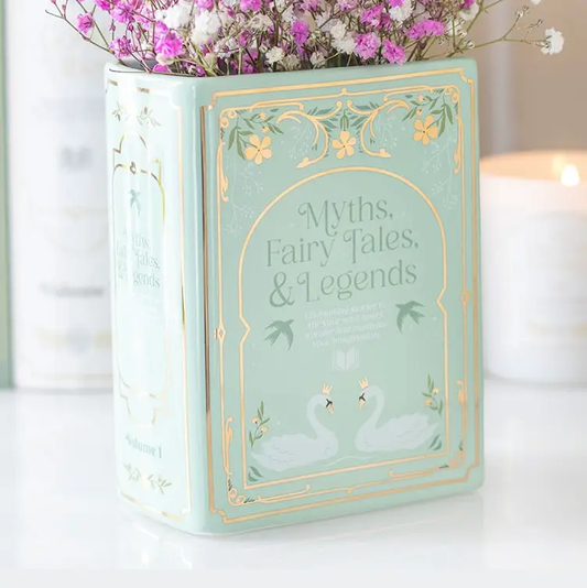 Green Bookish Flower Vase